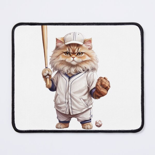 Item preview, a cute Persian cat Wear a baseball uniform . Use a baseball bat to hit a baseball designed and sold by chathai.