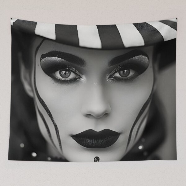 Item preview, Black and white head shot of a circus artist designed and sold by dcrc.
