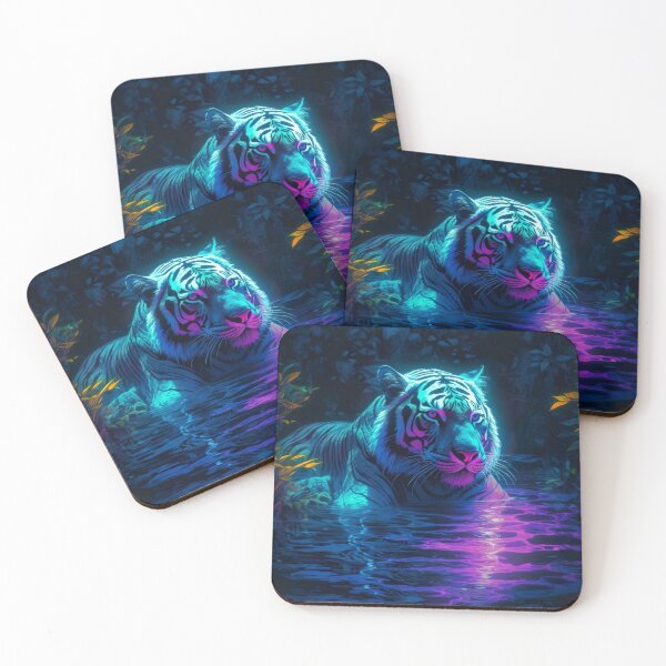 Item preview, Blacklight Style Tiger in Water designed and sold by Matt's Artificial Nature.
