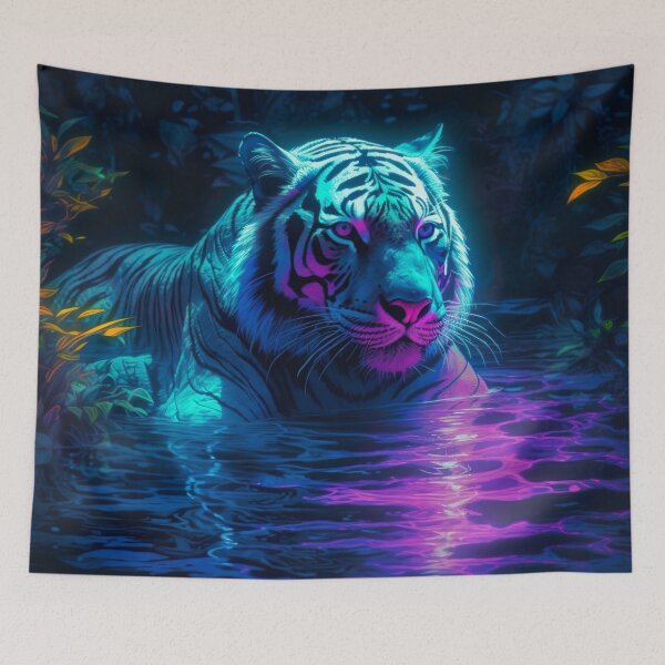 Item preview, Blacklight Style Tiger in Water designed and sold by Matt's Artificial Nature.