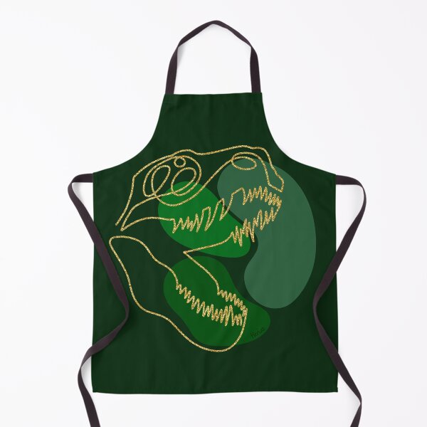 Artikelvorschau, Trex One Line Art Design in Glitzer Gold und Dunkelgrün entworfen und verkauft von thrine.