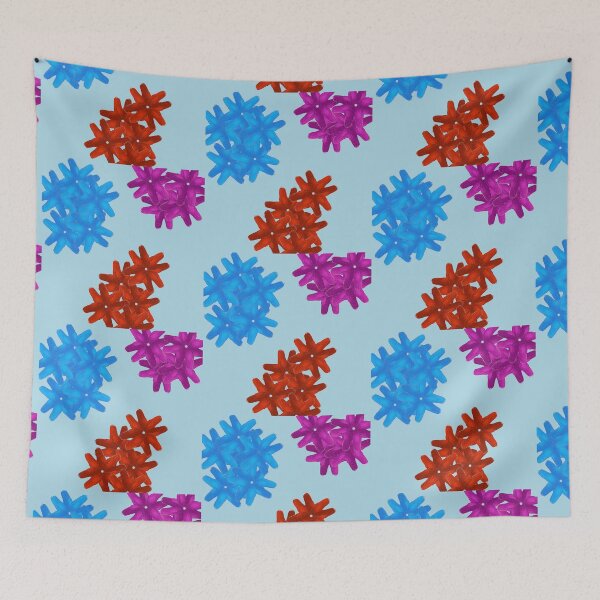 Item preview, Colorful Flowers Pattern - Light Blue designed and sold by CushyNest.