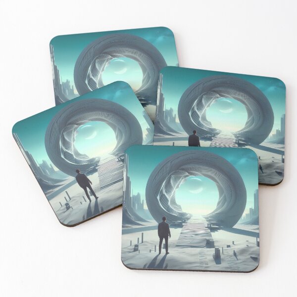 Item preview, Surreal landscape of a man standing in front of a portal 3 designed and sold by DragonPurple.
