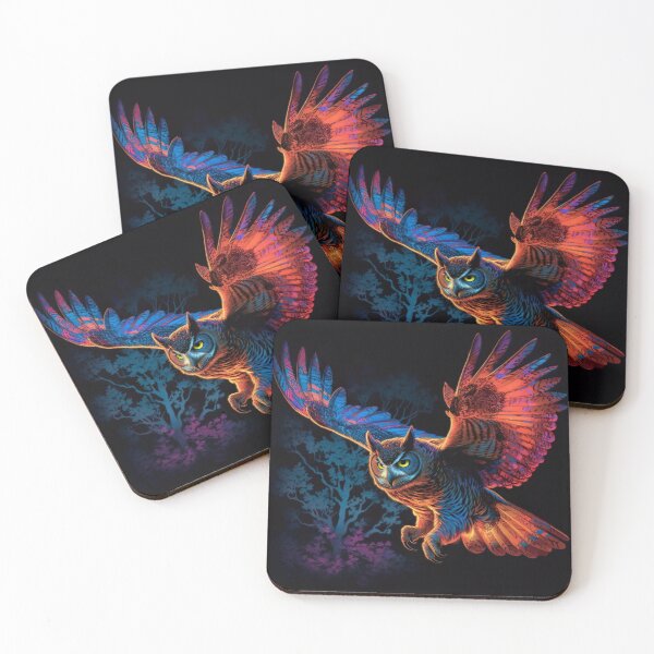 Item preview, Blacklight Style Owl in Flight  designed and sold by Matt's Artificial Nature.