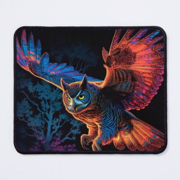 Item preview, Blacklight Style Owl in Flight  designed and sold by Matt's Artificial Nature.