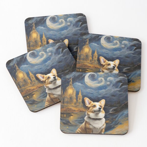 Item preview, Corgi's Ethereal Wonderland | Vincent van Gogh designed and sold by DevushkaStore.