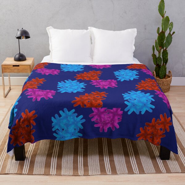 Item preview, Colorful Flowers Pattern - Deep Navy designed and sold by CushyNest.