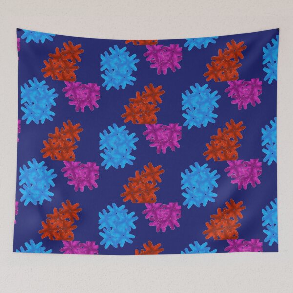 Item preview, Colorful Flowers Pattern - Deep Navy designed and sold by CushyNest.