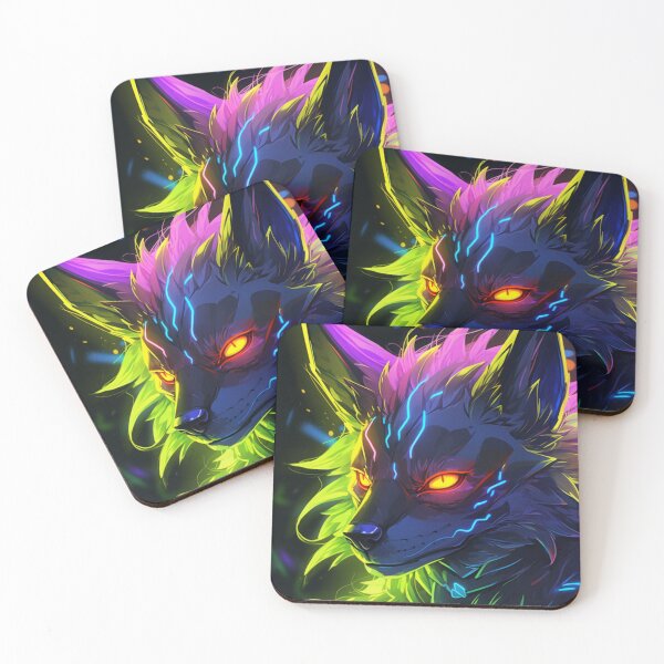 Item preview, Illuminated Cyber Wolf: A Neon Fantasy Encounter designed and sold by Cris888.