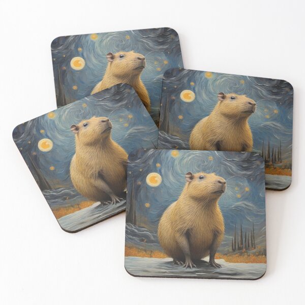 Item preview, Dreamscape Capybara  | Vincent van Gogh designed and sold by DevushkaStore.