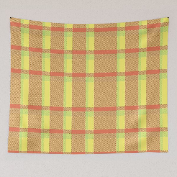 Item preview, Burnt Sienna, Yellow Green and Paris Daisy Colors Soft Tones and Plaid Patterns designed and sold by art-tresure.