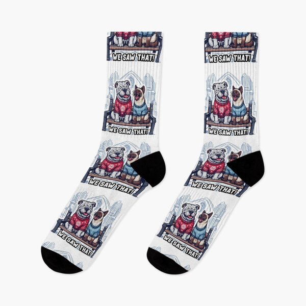 Item preview, We Saw That meme Bulldog Siamese Cat Ugly Christmas Sweater Church Snowing designed and sold by plushism.
