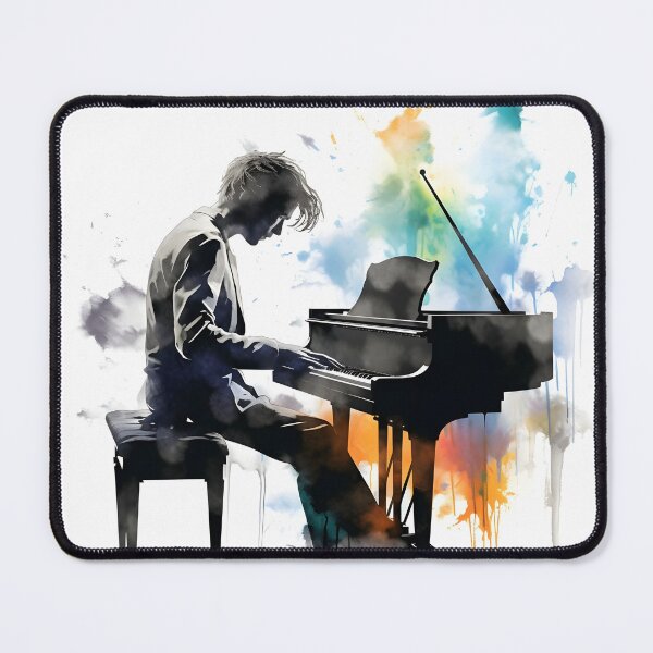 Item preview, watercolor music themed piano player designed and sold by dcrc.
