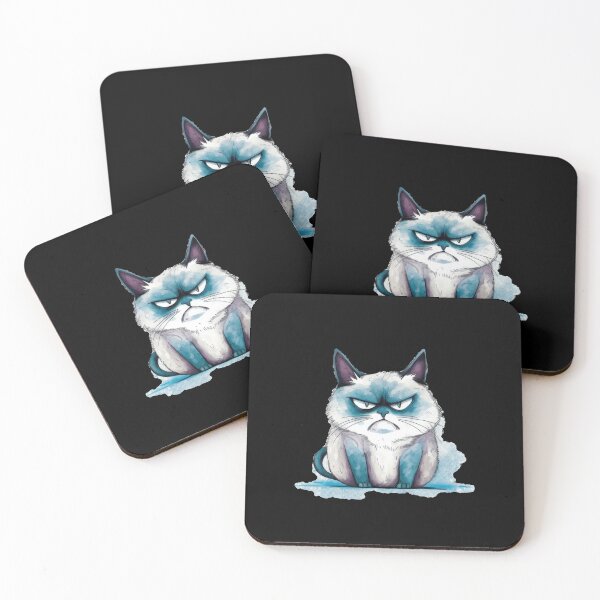 Item preview, Humorous cat portrait: The original grumpy cat designed and sold by WallGemsArt.