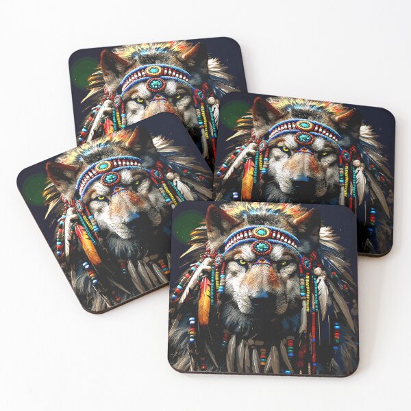 Item preview, Native American Chief of the Wolves Image 1 designed and sold by Artbyminga.