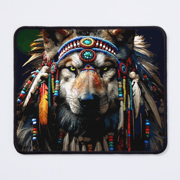 Item preview, Native American Chief of the Wolves Image 1 designed and sold by Artbyminga.