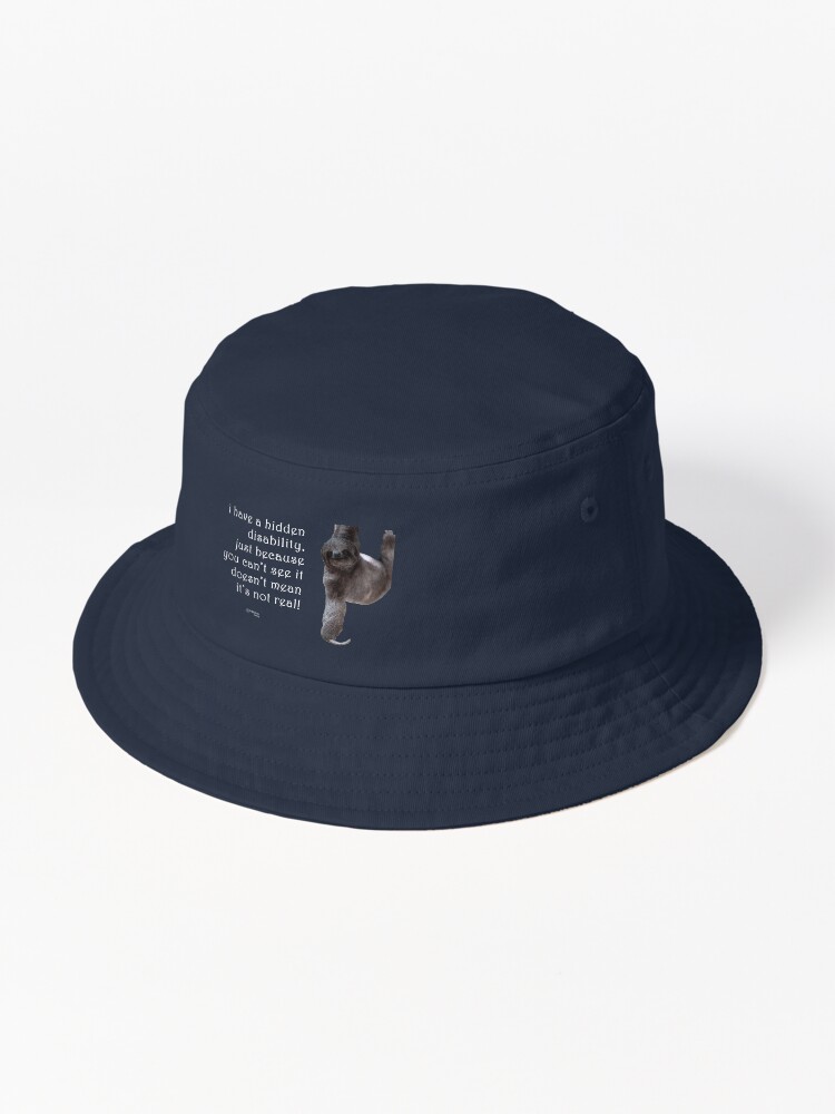 Thumbnail 1 of 6, Bucket Hat, Sloth - Hidden Disability is Real Quote designed and sold by FABulous-living.