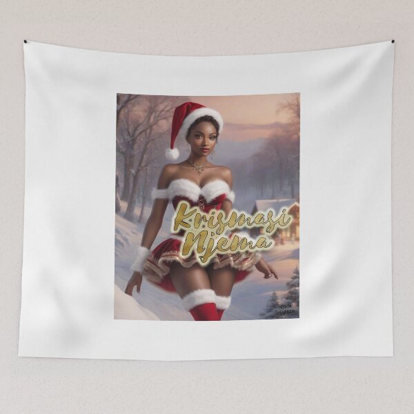 Item preview, African Woman wishing Merry Christmas; Swahili; designed and sold by StickerApe.