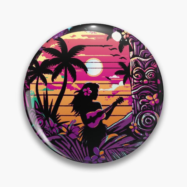 Item preview, Ukelele Hula Moonlit With Tiki Watching designed and sold by sunnthreads.