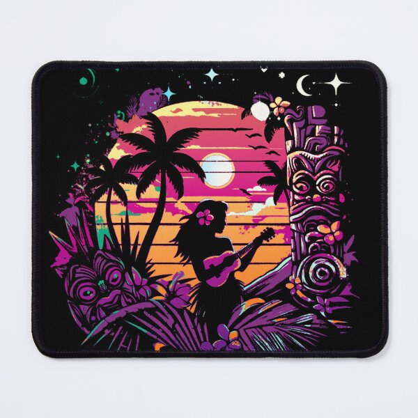 Item preview, Ukelele Hula Moonlit With Tiki Watching designed and sold by sunnthreads.