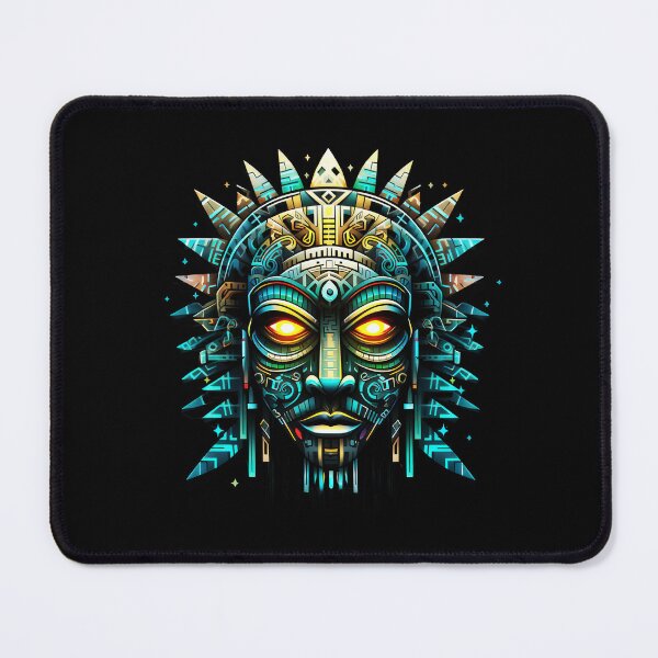 Item preview, Maya mask, Mexico mask, Mayan deity, alien mask, tribal mask, psytrance mask, Aztec mask, Indigenous art, Ritualistic mask, Shamanic mask Mesoamerican culture designed and sold by psytrancedesign.