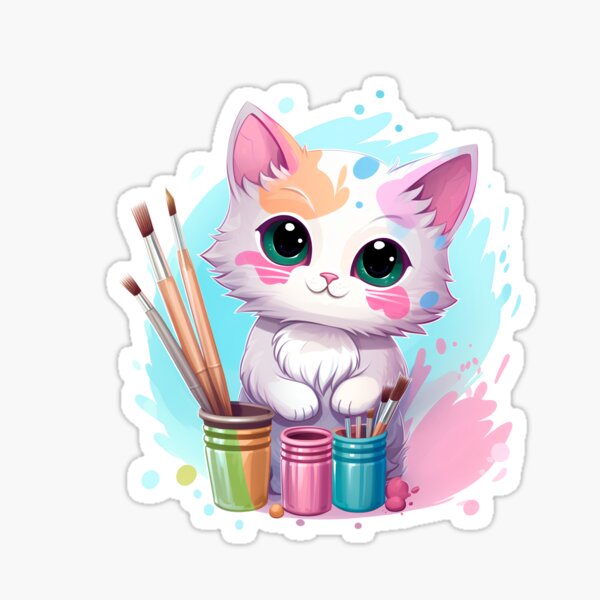 Item preview, painter cat designed and sold by PrintablePalace.