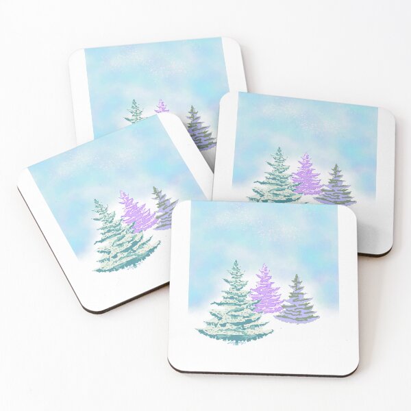 Item preview, Christmas trees on snowy morning designed and sold by Ldydesign.