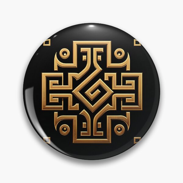 Item preview, Gold and black greek key Meander designed and sold by Truck Stop One.