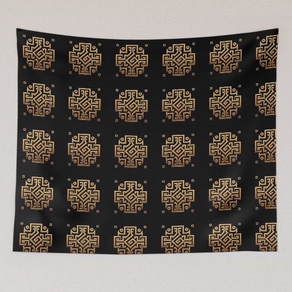 Item preview, Gold and black greek key Meander designed and sold by Truck Stop One.