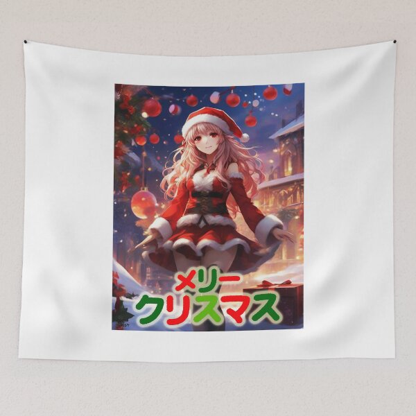 Item preview, Japanese Anime Girl; Merry Christmas; designed and sold by StickerApe.