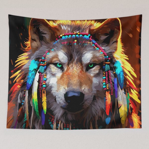 Item preview, Native American Chief of the Wolves Image 2 designed and sold by Artbyminga.