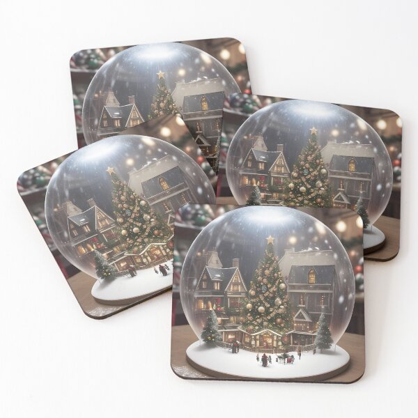 Item preview, Christmas tree in a victorian village in a snowglobe designed and sold by Feebleeona.