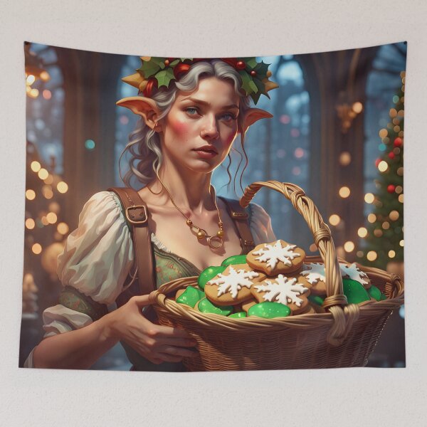 Item preview, Elf With Christmas Cookies designed and sold by Angelandspot.