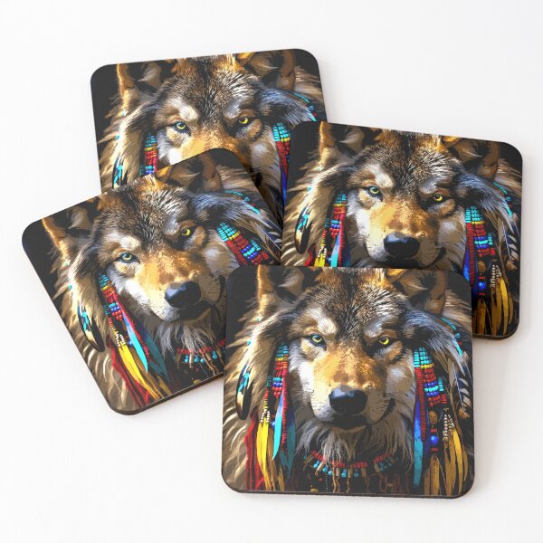 Item preview, Native American Chief of the Wolves Image 3 designed and sold by Artbyminga.