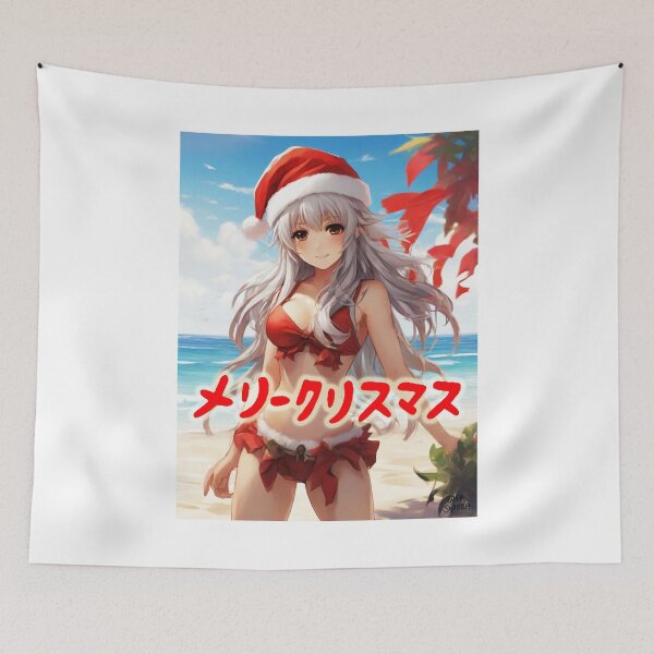 Item preview, Japanese Anime Girl; Merry Christmas; designed and sold by StickerApe.