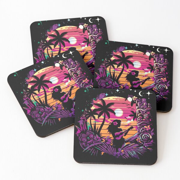 Item preview, Ukelele Hula Moonlit With Tiki Watching designed and sold by sunnthreads.
