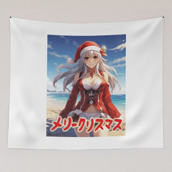 Item preview, Japanese Anime Girl; Merry Christmas; designed and sold by StickerApe.