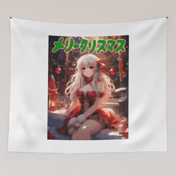 Item preview, Japanese Anime Girl; Merry Christmas; designed and sold by StickerApe.