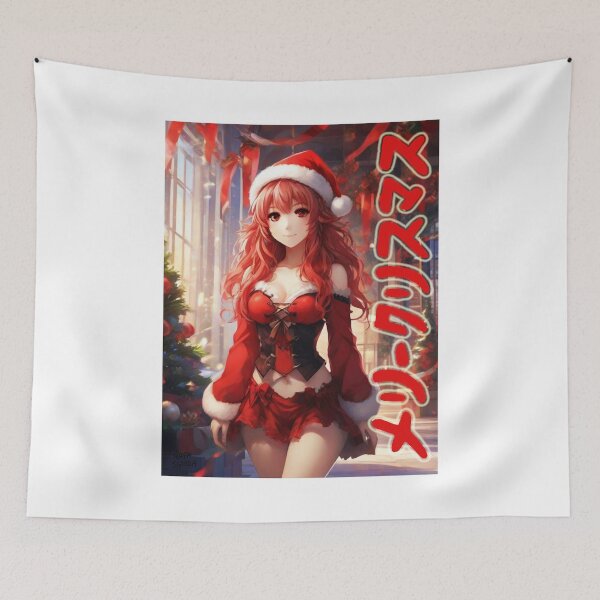 Item preview, Japanese Anime Girl; Merry Christmas; designed and sold by StickerApe.