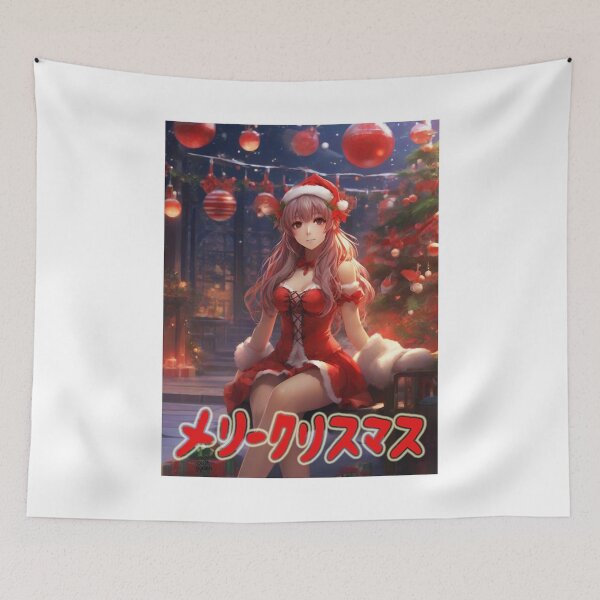 Item preview, Japanese Anime Girl; Merry Christmas; designed and sold by StickerApe.