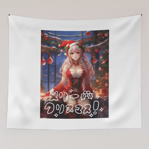 Item preview, Japanese Anime Girl; Merry Christmas; designed and sold by StickerApe.