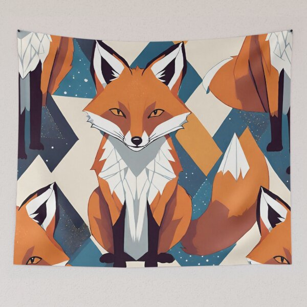 Item preview, Geometric fox designed and sold by kreativeadern.