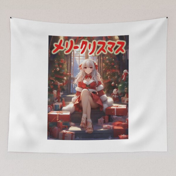 Item preview, Japanese Anime Girl; Merry Christmas; designed and sold by StickerApe.