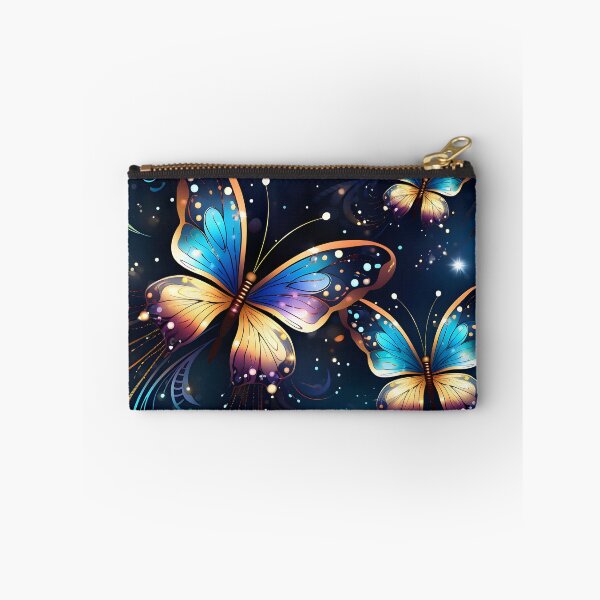 Item preview, Pattern with colorful luminous butterflies designed and sold by AI-Only Creations.