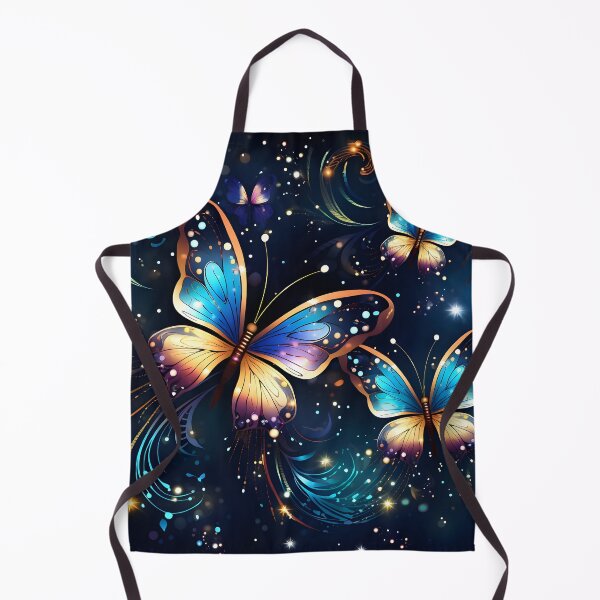 Item preview, Pattern with colorful luminous butterflies designed and sold by AI-Only Creations.