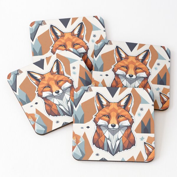 Item preview, geometric fox designed and sold by kreativeadern.