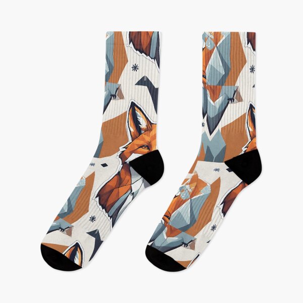 Item preview, geometric fox designed and sold by kreativeadern.