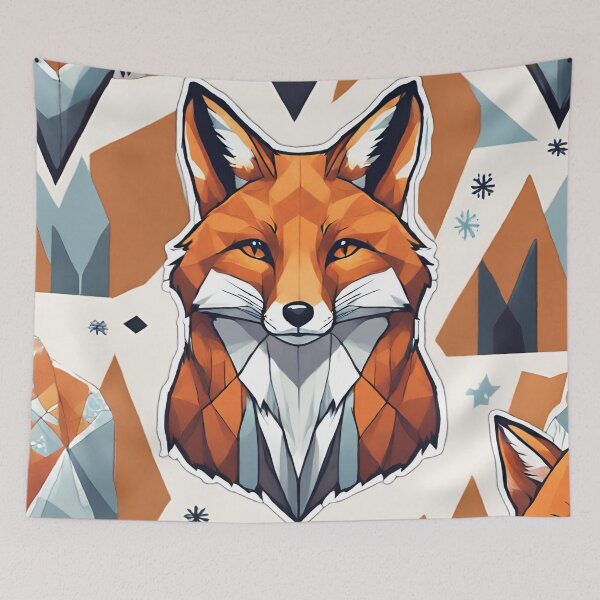 Item preview, geometric fox designed and sold by kreativeadern.