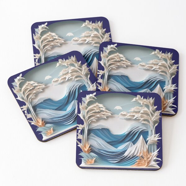 Item preview, Winter landscape by the sea origami 3 designed and sold by KarakitAI.