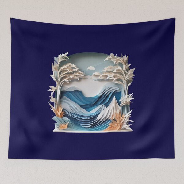 Item preview, Winter landscape by the sea origami 3 designed and sold by KarakitAI.